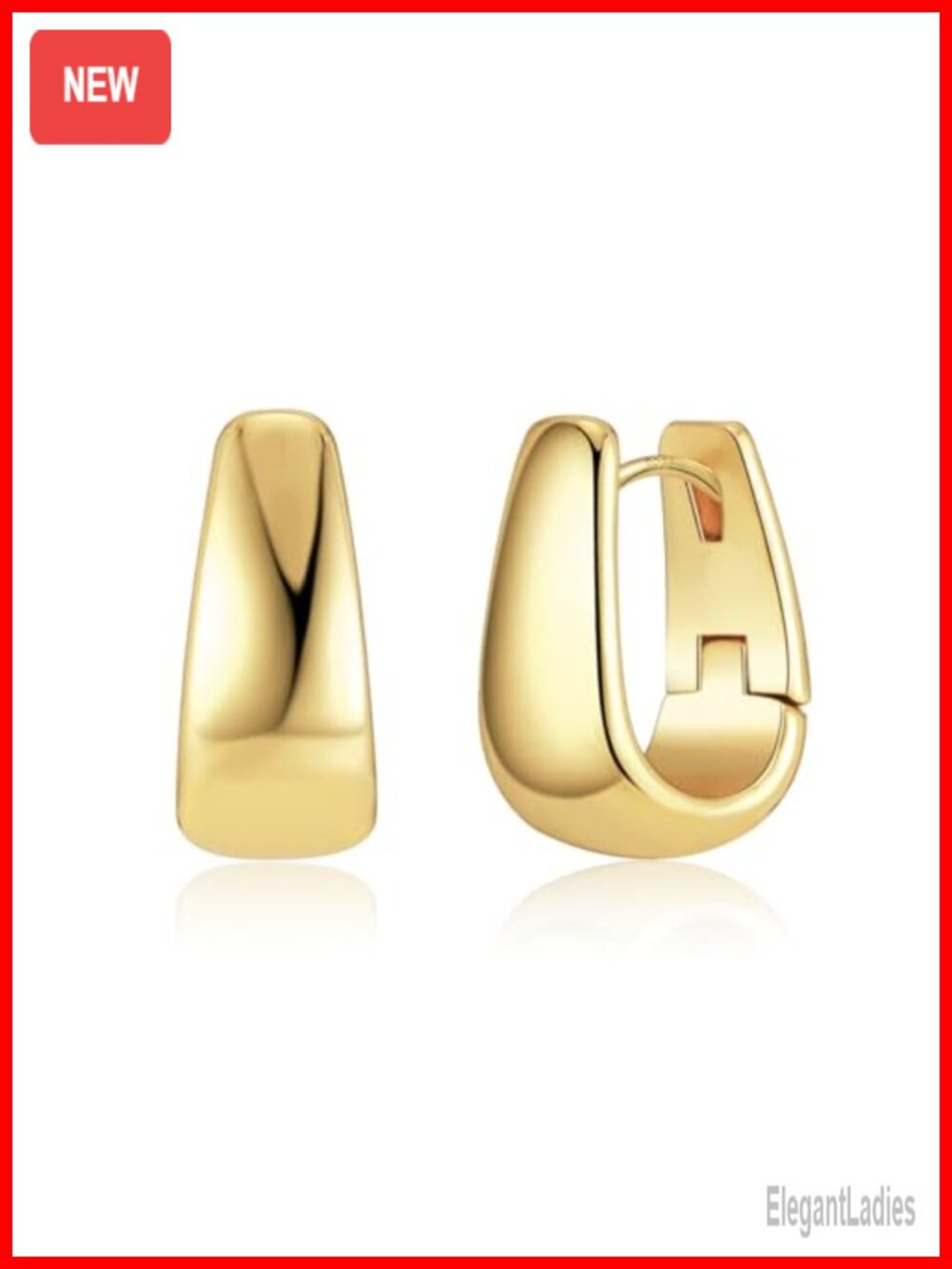 Small Chunky Hoop Earrings 14K Gold Plated Silver Hinged Hoop Jewelry